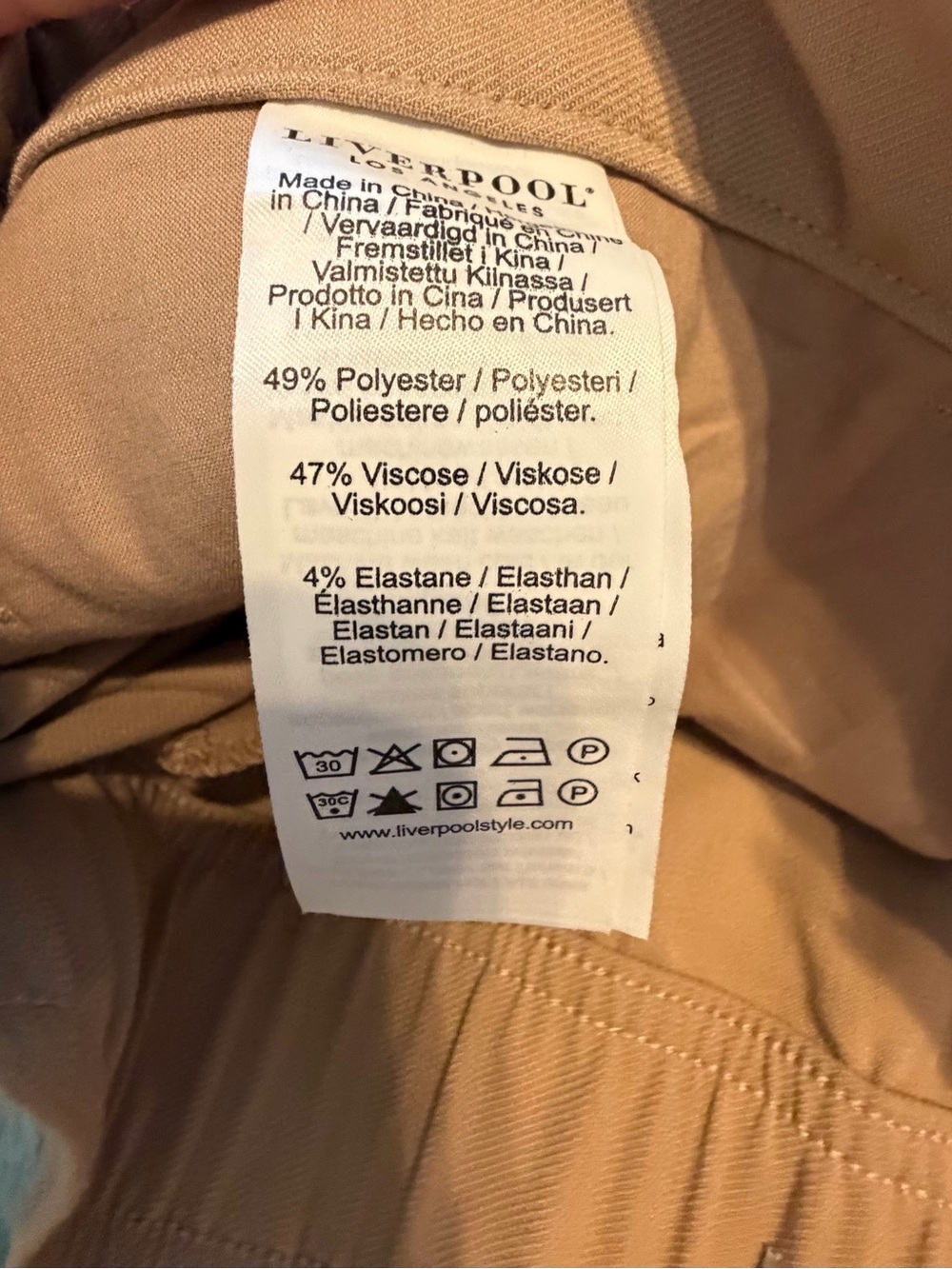 NWT Liverpool Los Angeles Wide Leg Trouser Pants 18W Cappuccino 27inch inseam - Picture 9 of 13